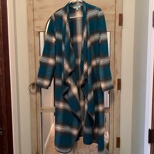 She & Sky long teal & cream jacket
